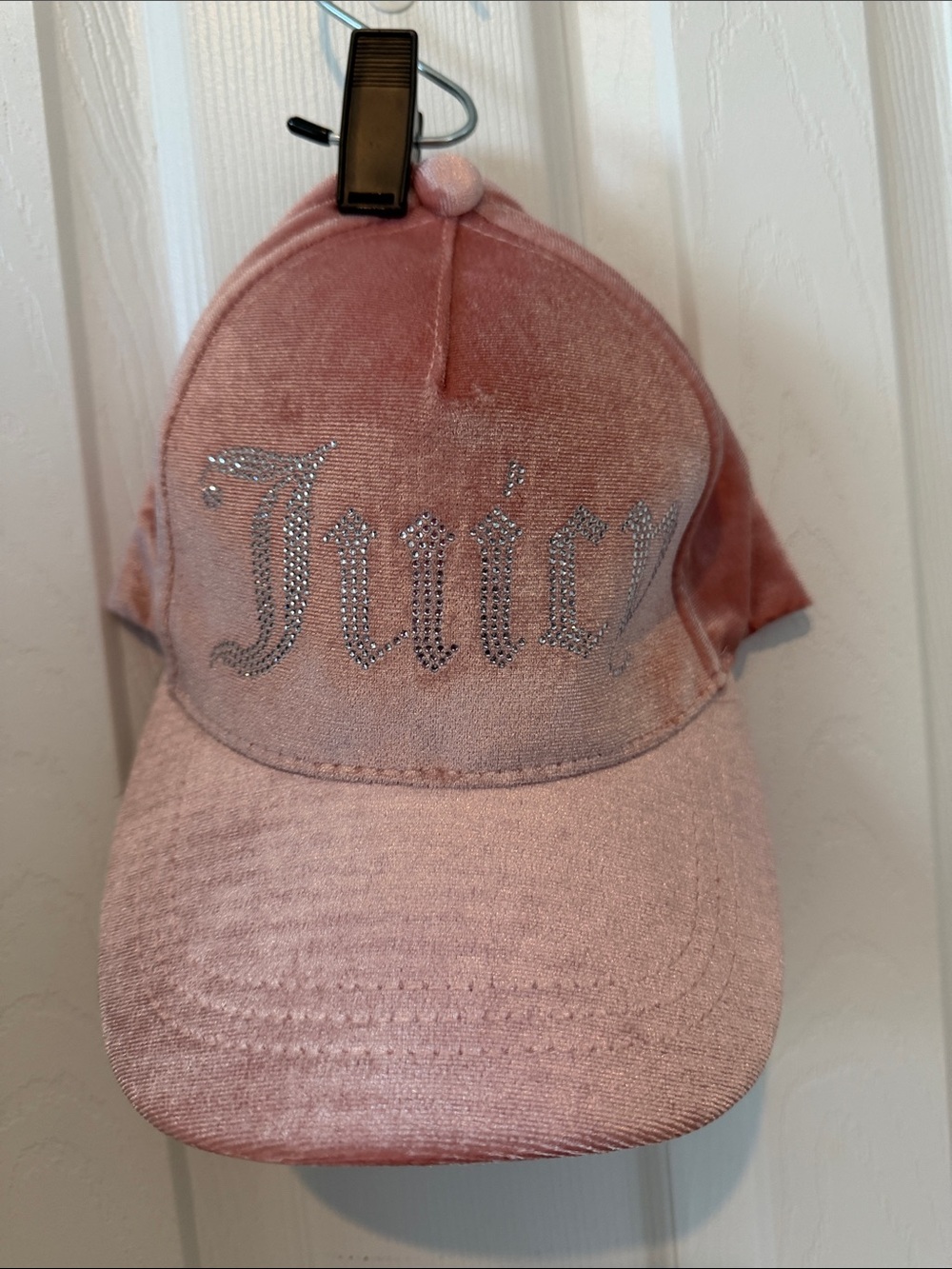 Juicy Couture Dusty Pink Velvet Rhinestone Logo Cap NEW WITHOUT TAGS